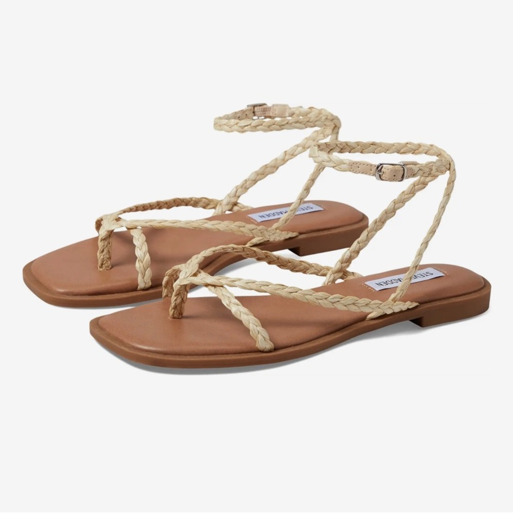 Steve Madden Flat Sandals Natural Raffia size 7.5
